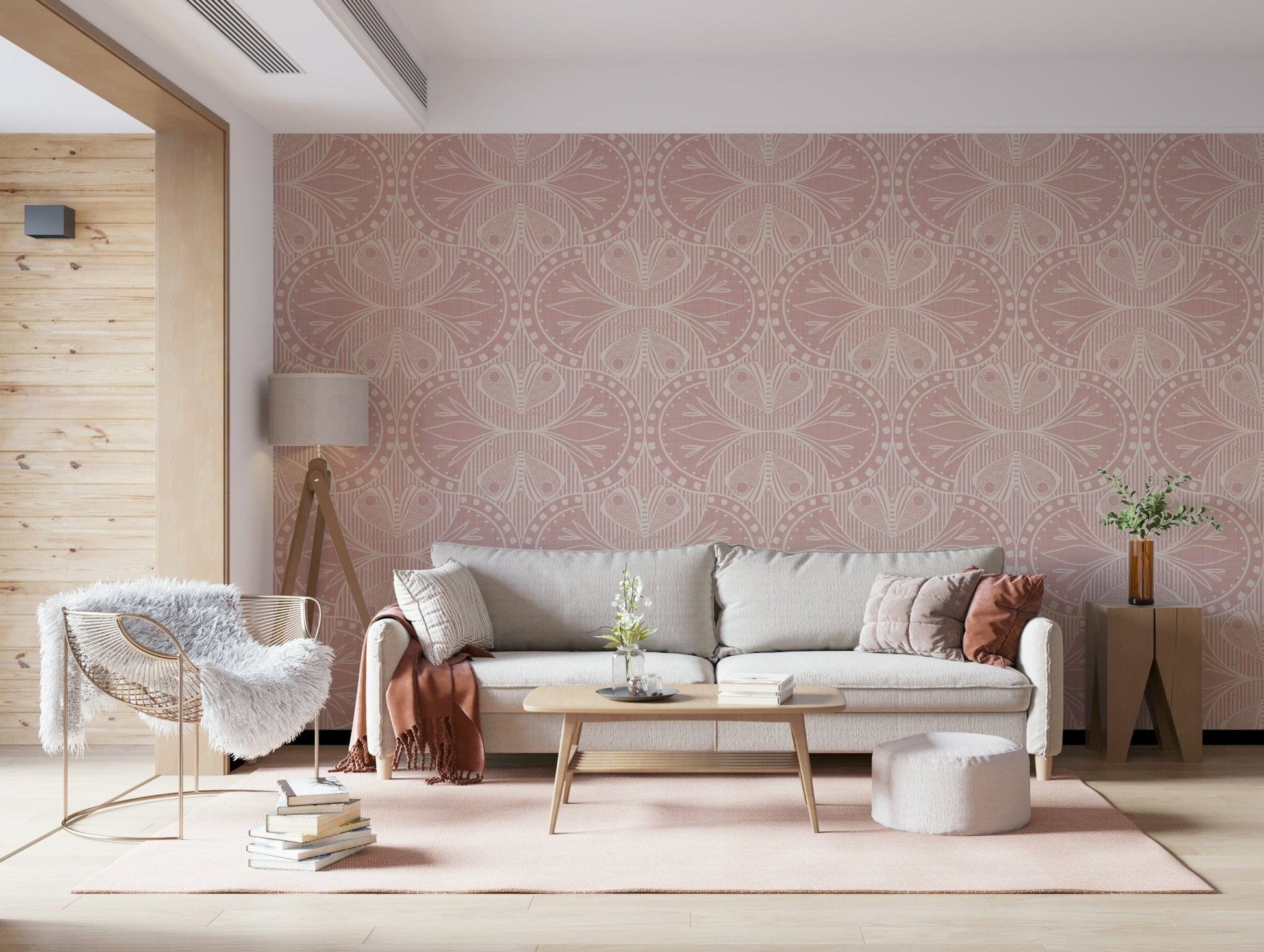 Beautiful Art Nouveau style butterfly wallpaper for walls home accent.