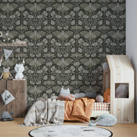 Decorative wallpaper with luna moth details

