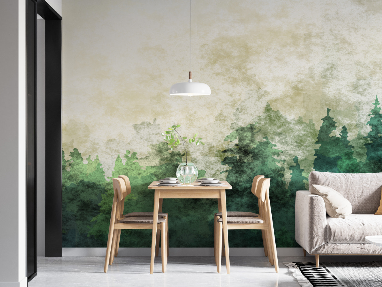 artistic forest design removable peel and stick wallpaper