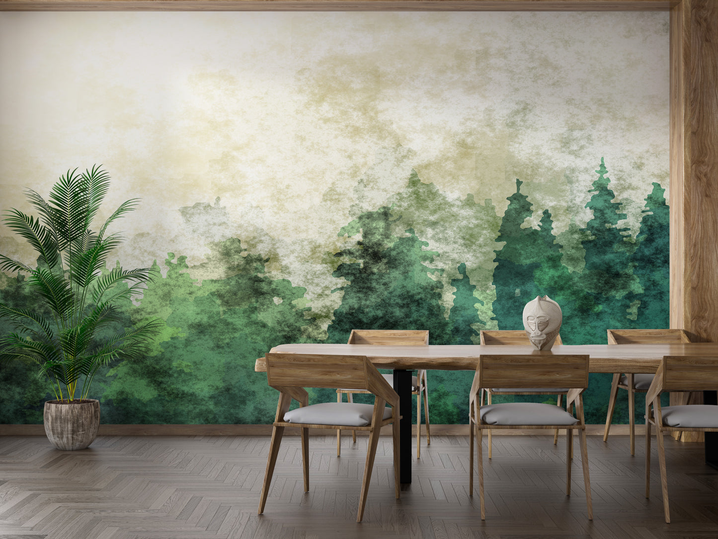 artistic forest design wallpaper