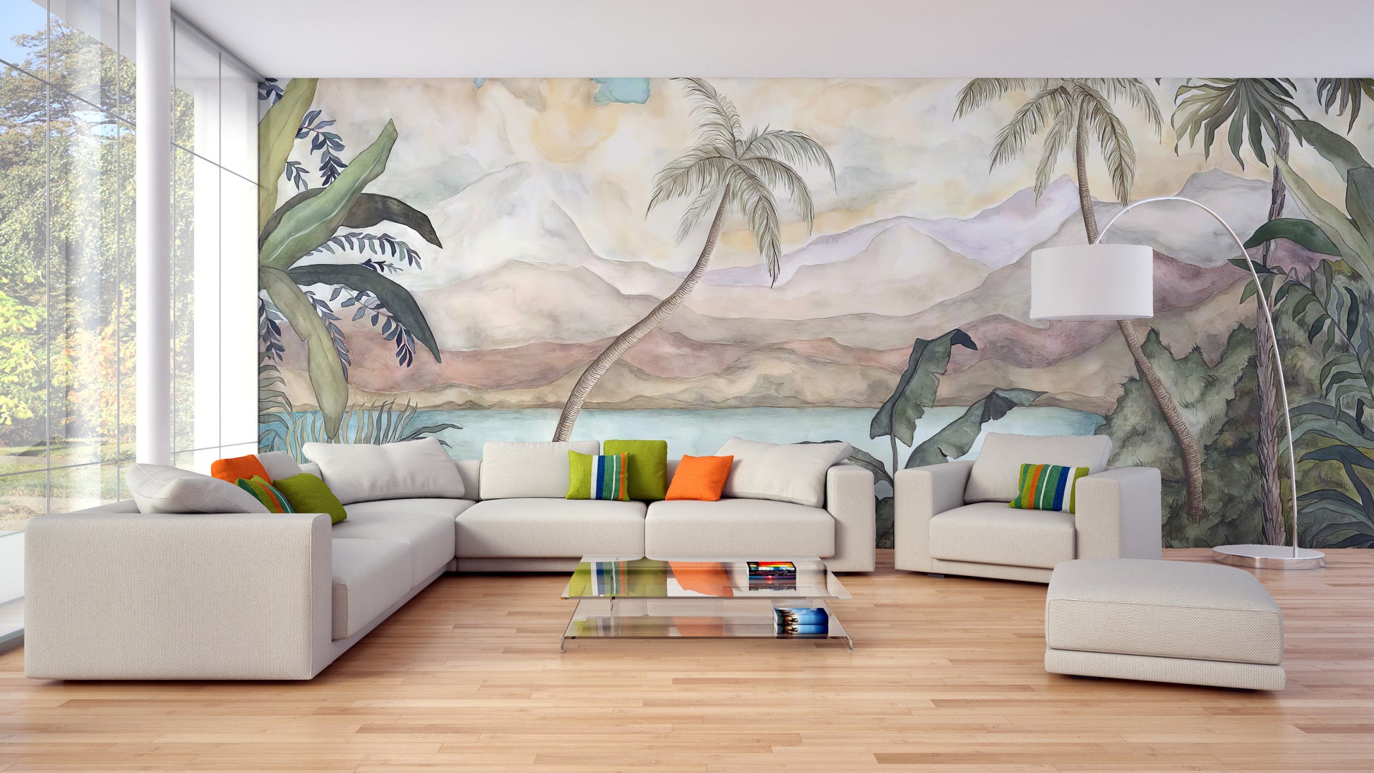 Green Pond Vegetation Tropical Wallpaper Mural - Giffywalls