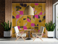 Graphic square abstract wallpaper for walls vibrant interior art.