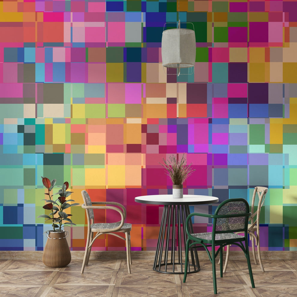 Block Mural Artist's Block Mural Wallpaper Colourful Abstract Inspiration