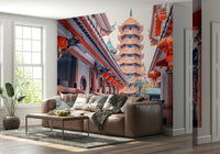 Custom Asian Temple Vista wall print: unique cultural sanctuary.