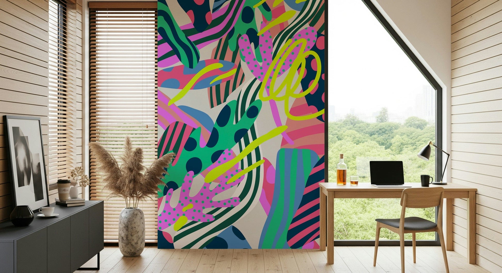 A serene subtle flower wall mural for your decor.

