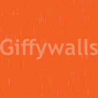 High-quality Mid Mod wall mural, deep orange, subtle distressed markings.