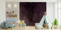 Purple Galaxy Wall Mural – Swirling space clouds and starlit sky in aubergine hues, ideal for bedrooms or creative spaces.