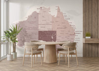 A wall mural of an Australian landscape.

