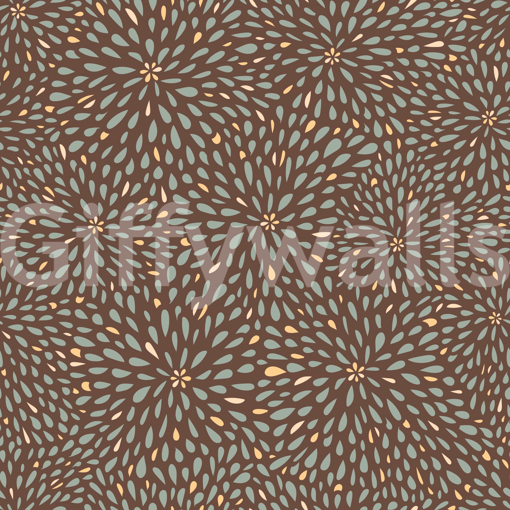 Subtle autumn Burst wallpaper featuring warm petal clusters on a deep brown backdrop.