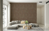 Textured wallpaper mural featuring radiating organic shapes that evoke falling autumn leaves.