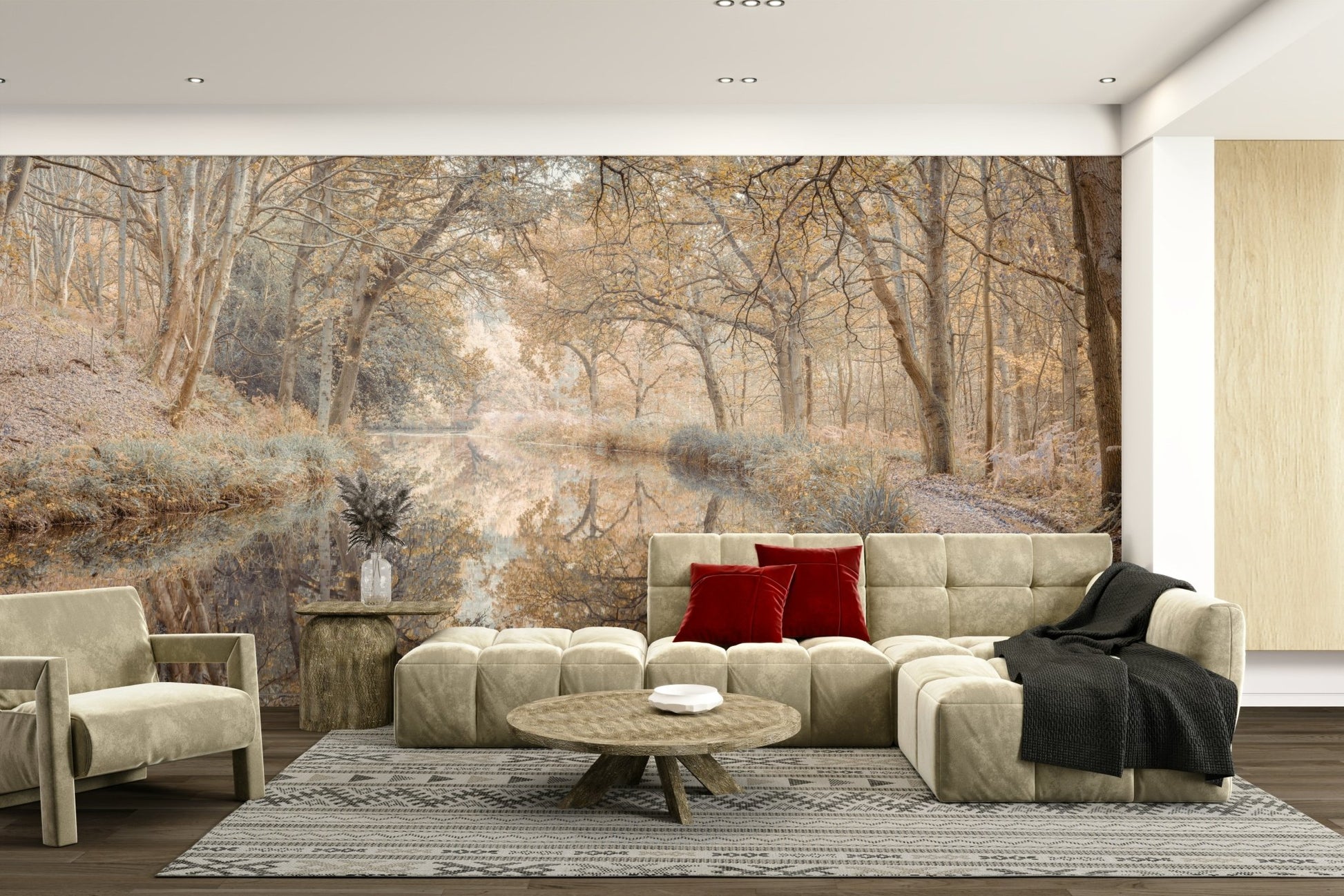 Woodland canal scene wallpaper

