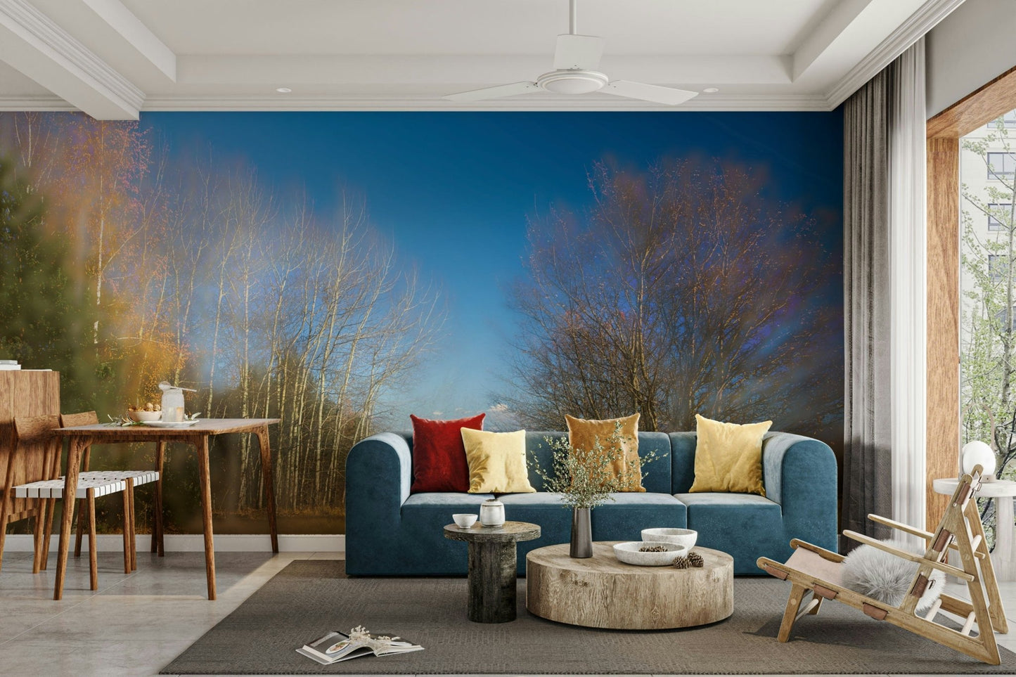 A high-quality print of a peaceful, open-air autumn scene.

