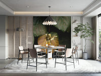 A living room featuring the winter leaves wall mural.


