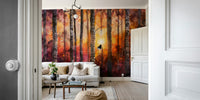 Bedroom birch tree wallpaper

