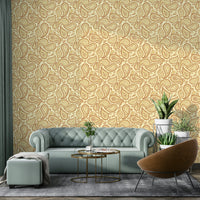 Warm-toned paisley wallpaper for seasonal decor

