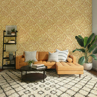 Cozy autumn wallpaper with traditional paisley motifs

