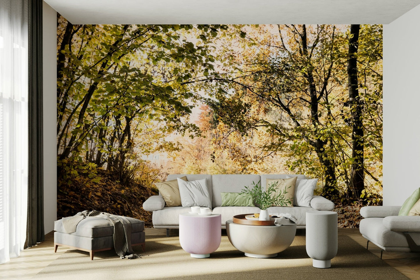 The room feels spacious and connected to nature.

