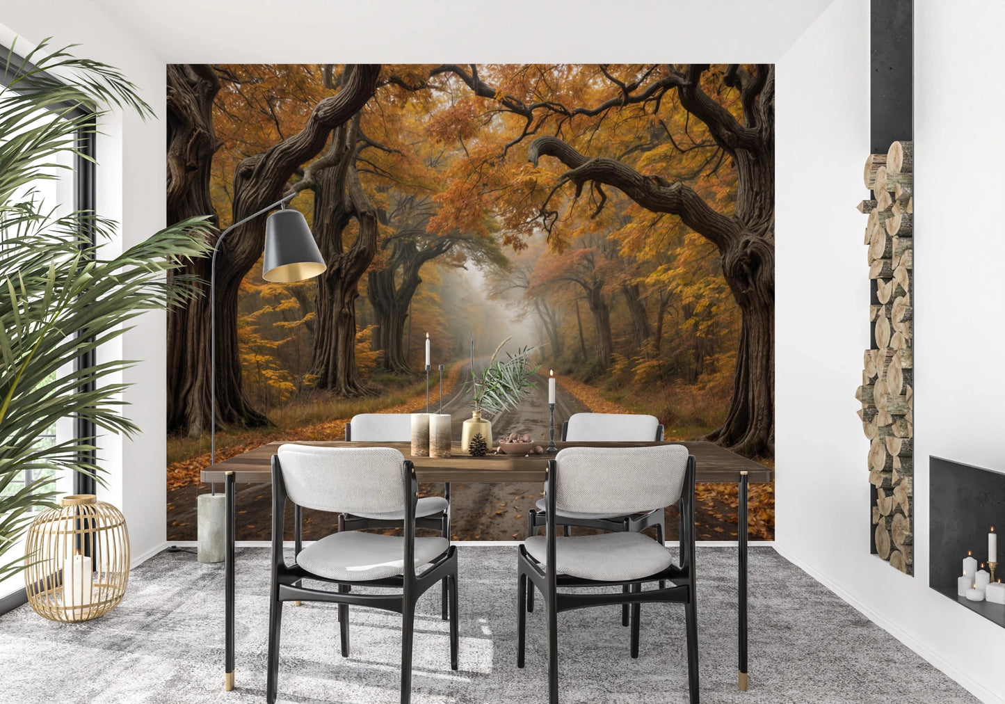 Autumn Road Canopy Wall Mural