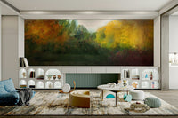 Golden fall scene wallpaper design
