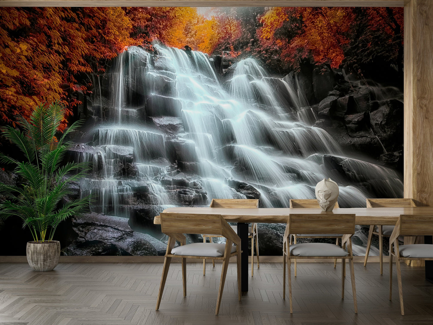 An artistic nature inspired mural for home decor.

