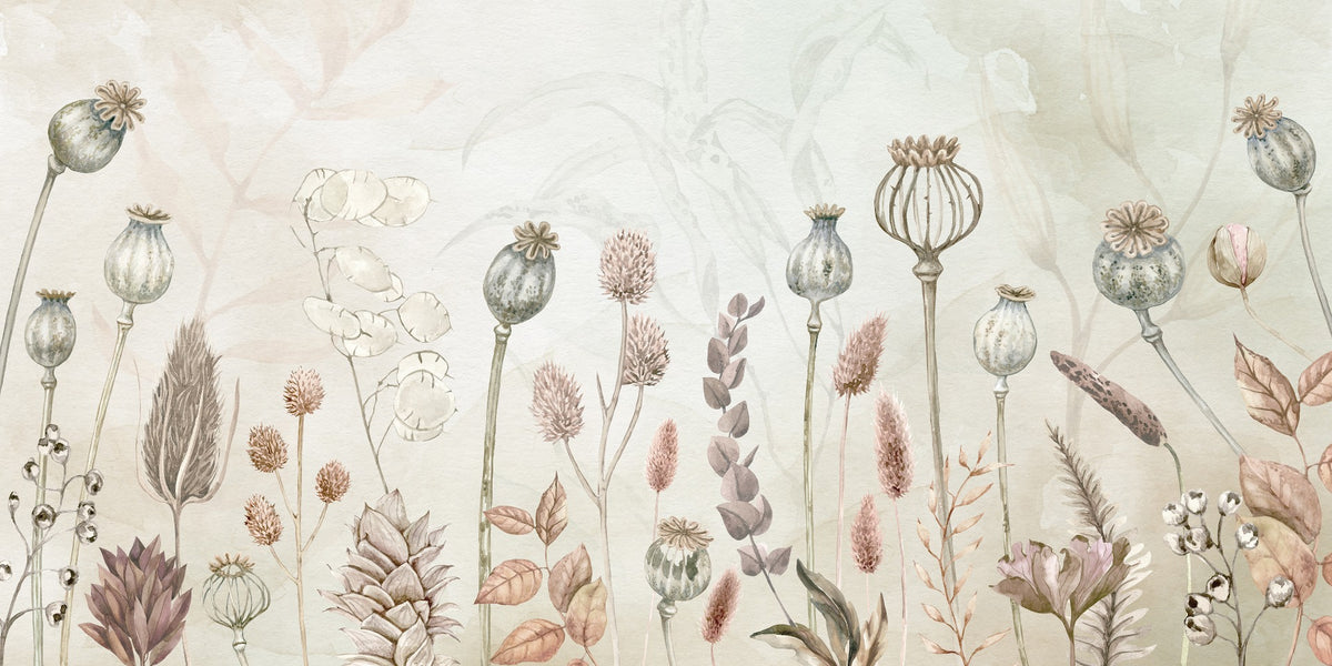 Autumn Flowers Wallpaper Mural For Wall in your room