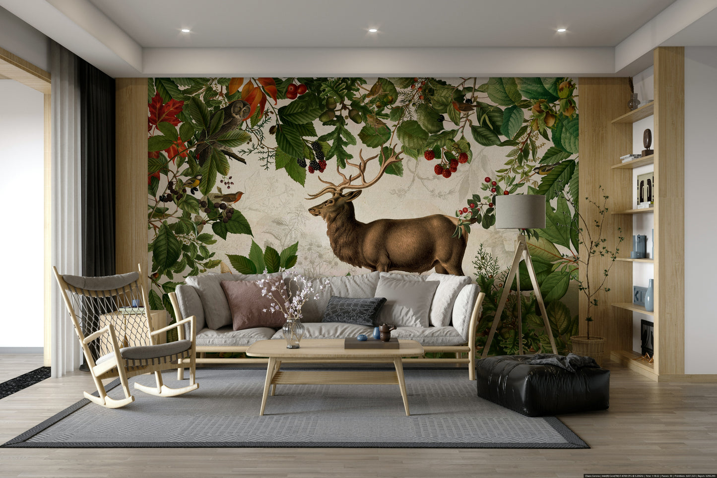 Rich autumn tones wallpaper for interiors

