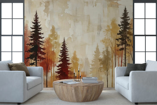 Autumnal Forest Haze Wall Mural