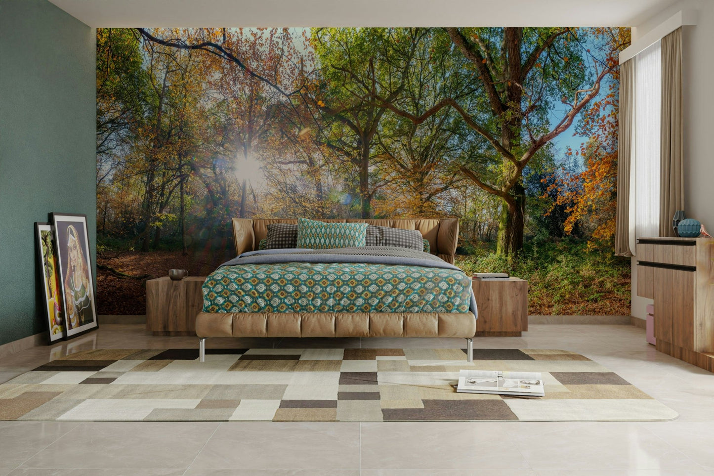 Peaceful fall morning mural

