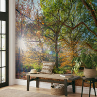 Warm autumn path mural

