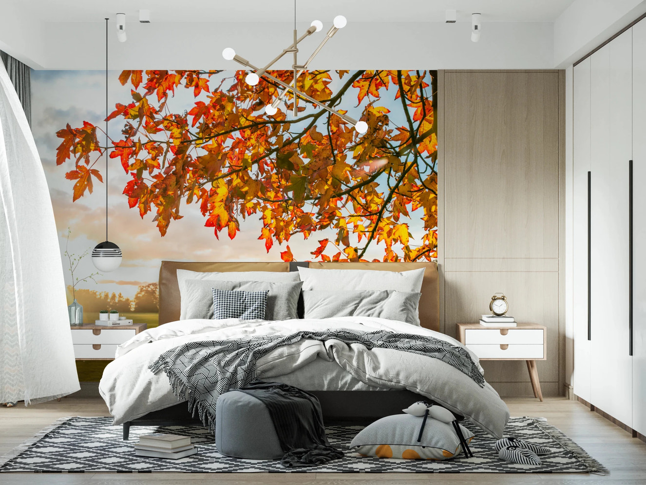 Autumn's Golden Symphony Wall Mural
