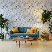 Detailed view of the matte finish on a high quality botanical wallpaper piece.