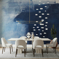A graceful subtle pattern wall mural in cool, tranquil tones.