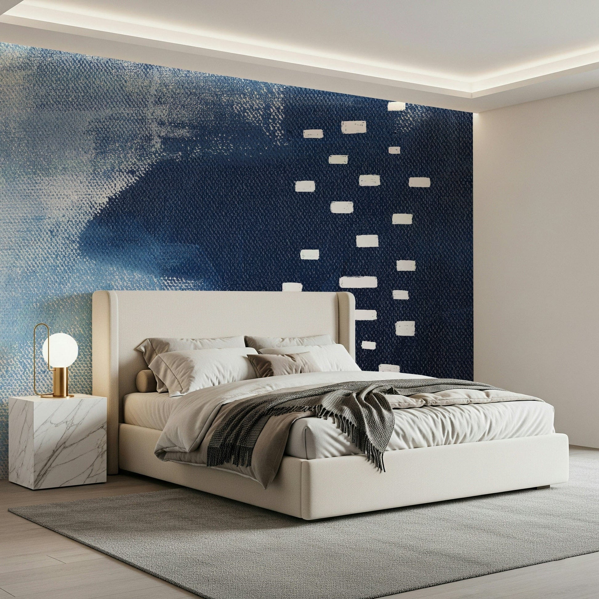 A beautiful subtle azure wallpaper mural with a canvas texture.