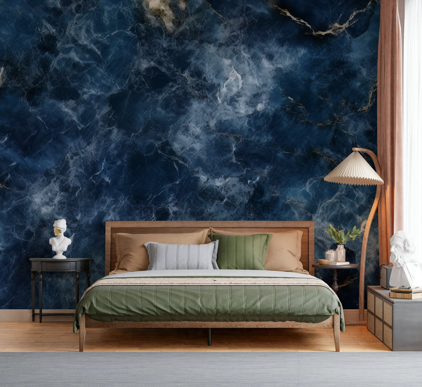 Azure Depths Wall Mural — soothing blue gradient design bringing calm and elegance to interiors.
