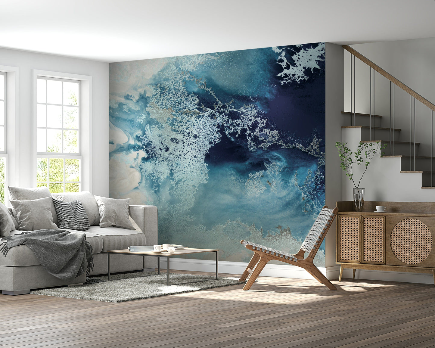 A beautiful modern art wall mural of delicate water.