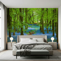 Entryway wall decor with Azure Pathway Wall Mural, scenic path and blue sky gradient