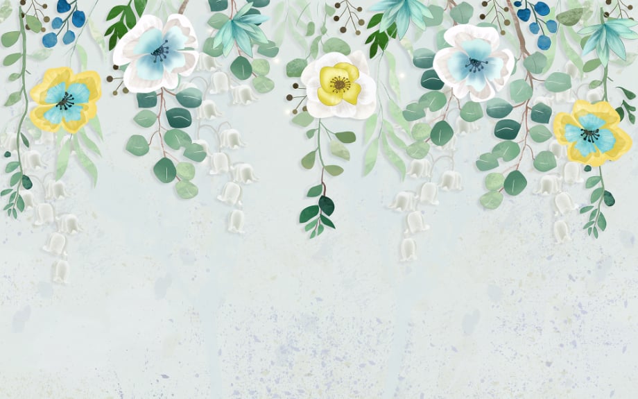 Hanging Flower Wall Wallpaper Murals in your room