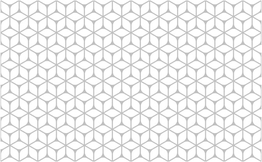 White Repeat Square Art Deco Wallpaper