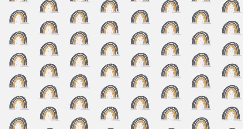 Colorful Rainbow Nursery Wallpaper in your room — zoomed
