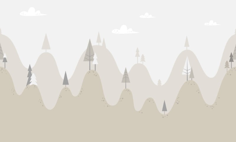 Soft Color Kids Mountain Wallpaper Murals in your room — zoomed