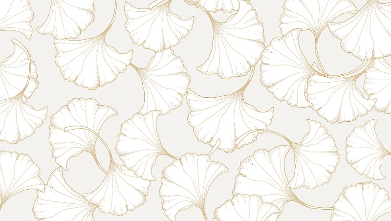 Abstract Gold Ginkgo Plant Wallpaper Mural in your room