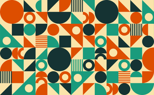Orange & Green Mid Century Wallpaper Murals