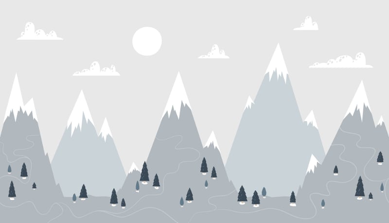 Trendy Scandinavian Mountain Wallpaper Mural