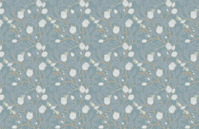 Pale Color Turquoise Vintage Wallpaper