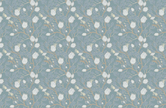 Pale Color Turquoise Vintage Wallpaper