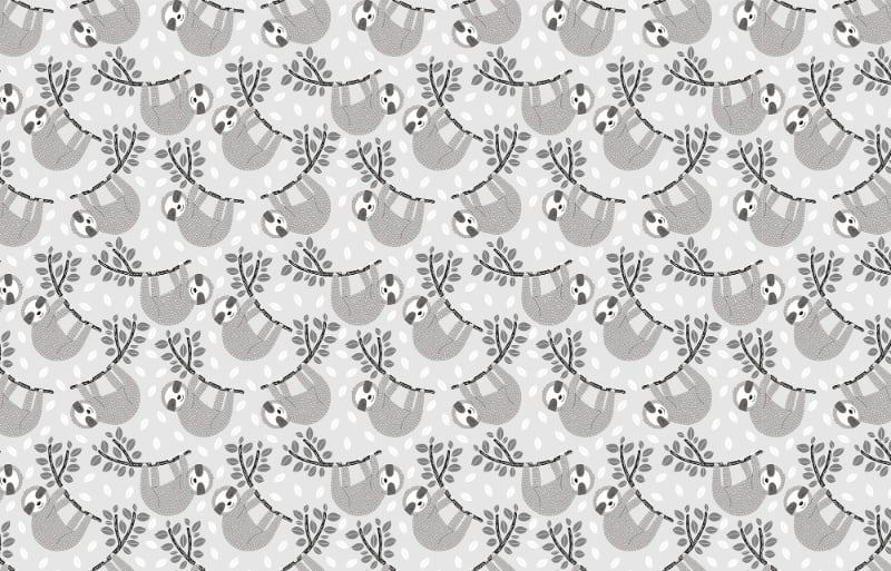 Sleepy Sloths on Leafy Branches Wallpaper