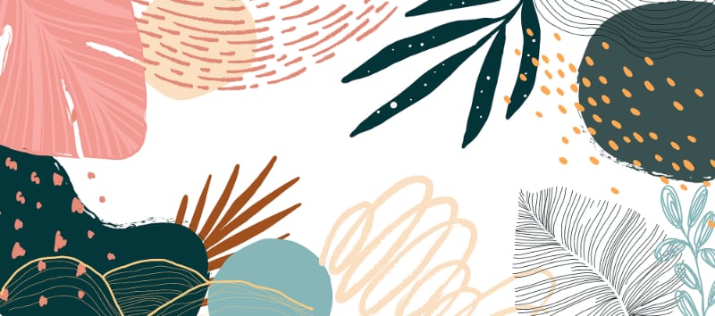 Neutral Tones Floral & Leaves Wallpaper Murals in your room — zoomed