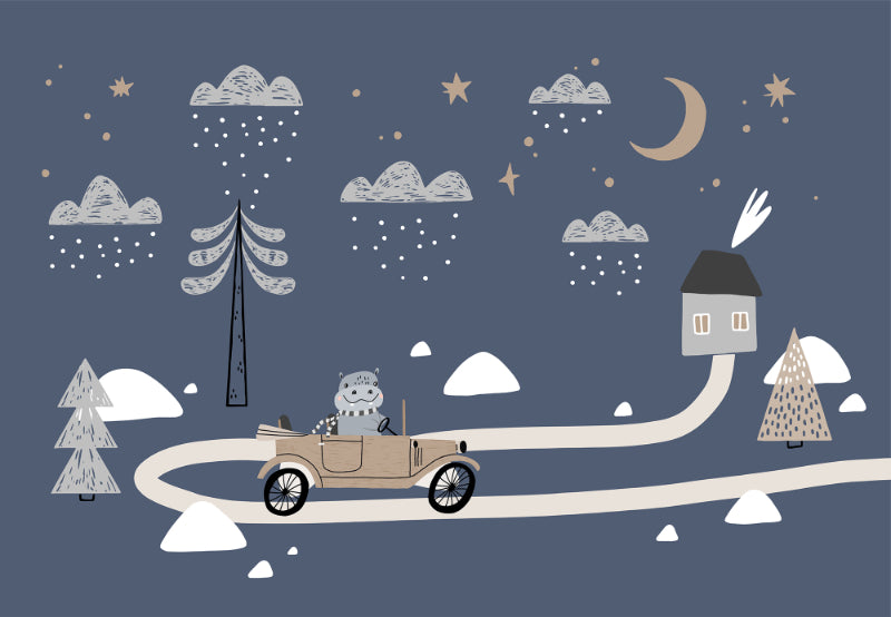 Vintage Retro Car Kids Wallpaper Murals