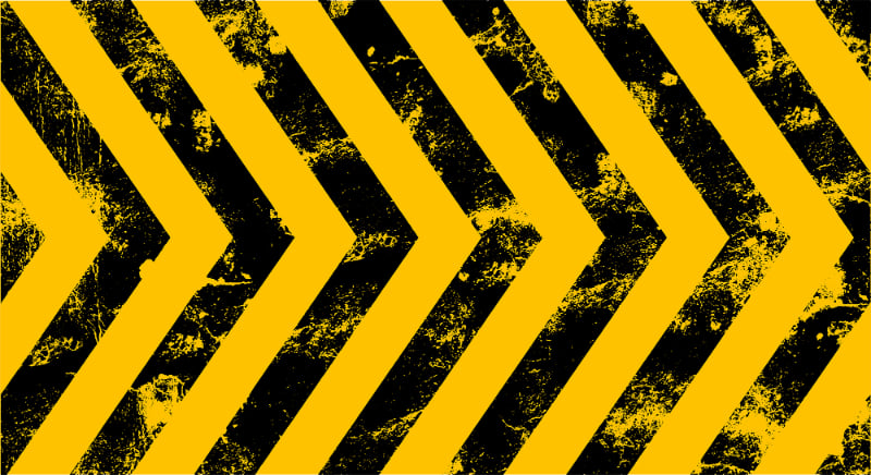 Yellow Grunge Hazard Stripes Wallpaper in your room — zoomed
