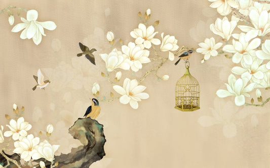 White Magnolia Flowers Wallpaper Murals